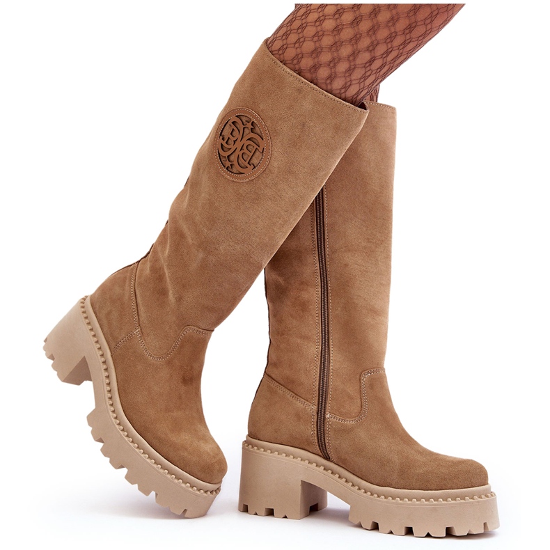 Lewski Shoes Knästövlar i mocka för dam Beige Lewski 3367