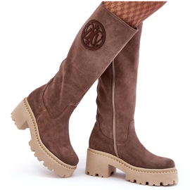 Lewski Shoes Knästövlar i mocka, brun Lewski 3367, dam