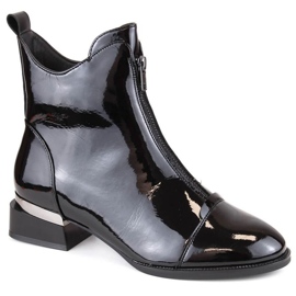 Vinceza W JAN260 svarta patentisolerade stövlar med dragkedja