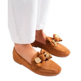 Shelovet mockasiner i brun mocka för kvinnor