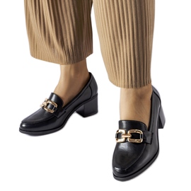 Svarta klassiska Artus-mockasiner med spänne