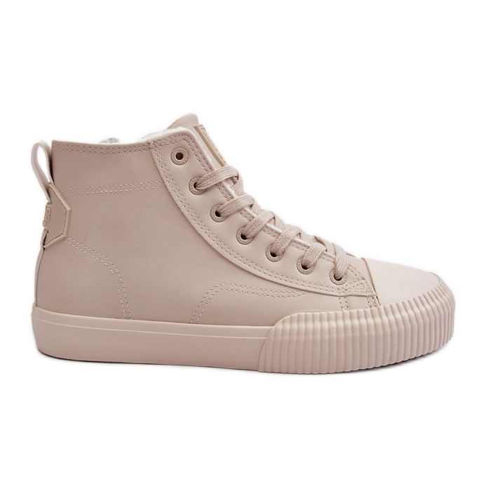 Isolerade sneakers för dam med dragkedja Ljusbeige Big Star MM274018