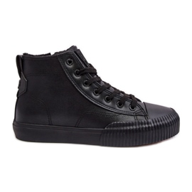 Isolerade sneakers för damer med dragkedja Black Big Star MM274020 svart