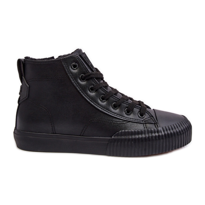 Isolerade sneakers för damer med dragkedja Black Big Star MM274020 svart