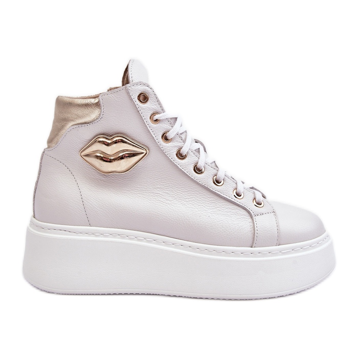 Sneakers med hög dragkedja för kvinnor Lemar White Katerin vit