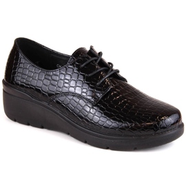 Dampatent Croco oxford skor med en kil T.Sokolski 328 svart