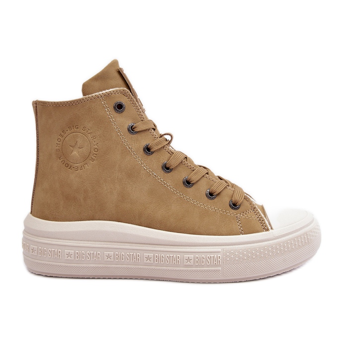 Sneakers med isolerad dragkedja för damer Camel Big Star MM274026 beige