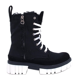 Ankelboots i canvas med Vaugh Black-skydd svart