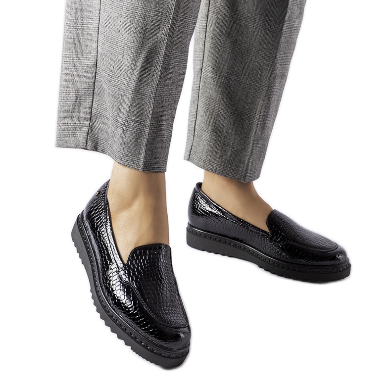 Vinceza svarta loafers i patent
