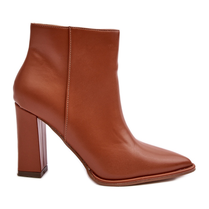 WS1 Ankelstövlar i läder för kvinnor på en högklackad brun Saitana