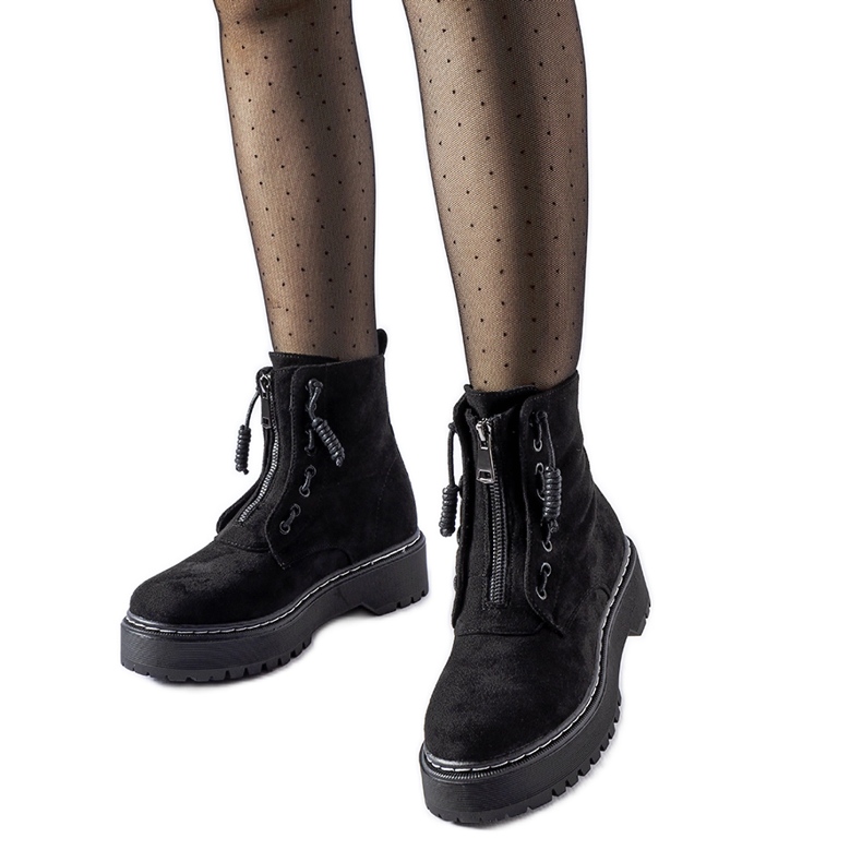 Svarta Doganella stövlar med dragkedja