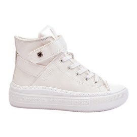 Isolerade sneakers för kvinnor på Big Star-plattformen, vit MM274006