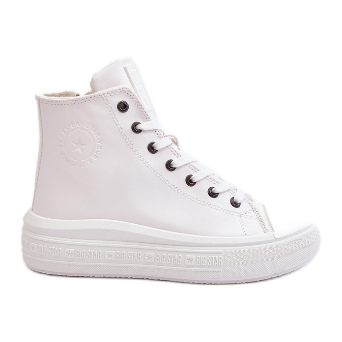Sneakers med isolerad dragkedja för kvinnor White Big Star MM274021 vit
