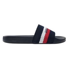 Tommy Hilfiger Stickad Pool Slide M flipflops FM0FM03642 blå