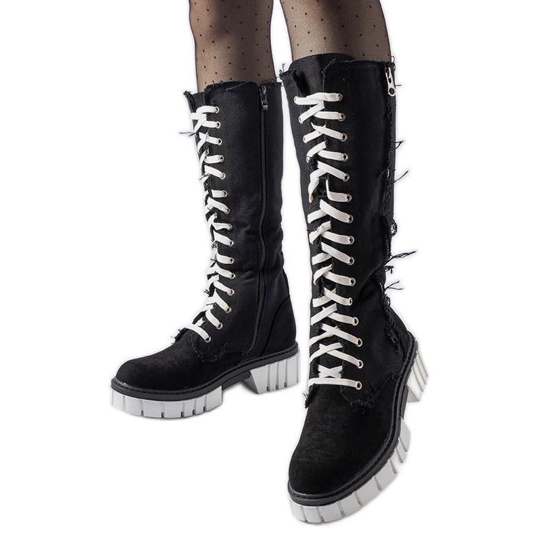 Svarta tygisolerade Palmer-stövlar