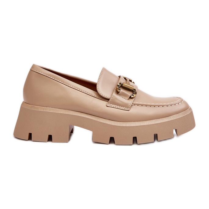 Dam Loafers Med Dekoration Beige Peuria