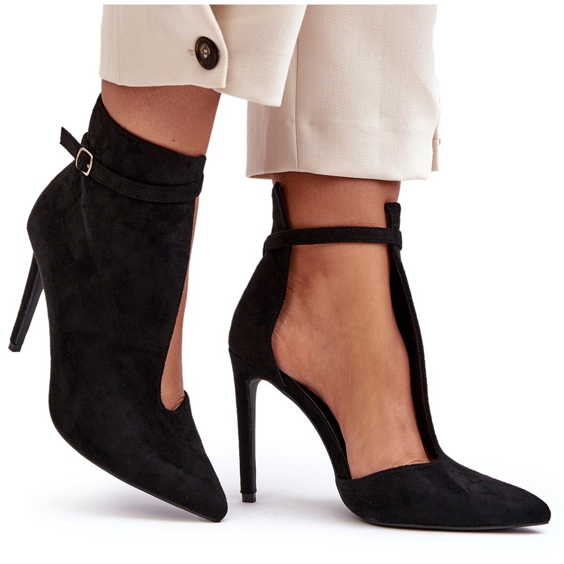 WS1 Stövlar i mocka dam på hög klack, svart Amalundi