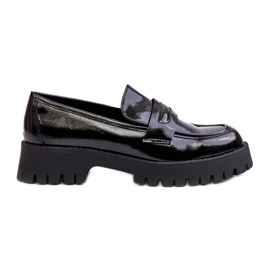 WD1 Patent Loafer Skor med platta klackar, Svart Jannah