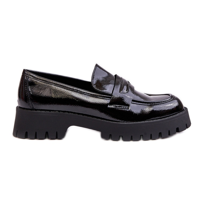 WD1 Patent Loafer Skor med platta klackar, Svart Jannah