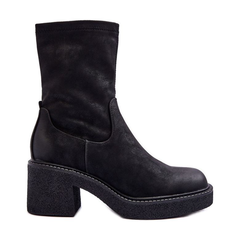 Sergio Leone Damstövlar med tjocka klackar Svart Tozanna