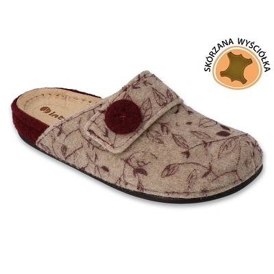 Inblu damtofflor med läderinlägg 155D142 beige