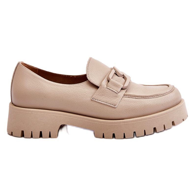Lemar Fashionabla läderskor Beige Loafers