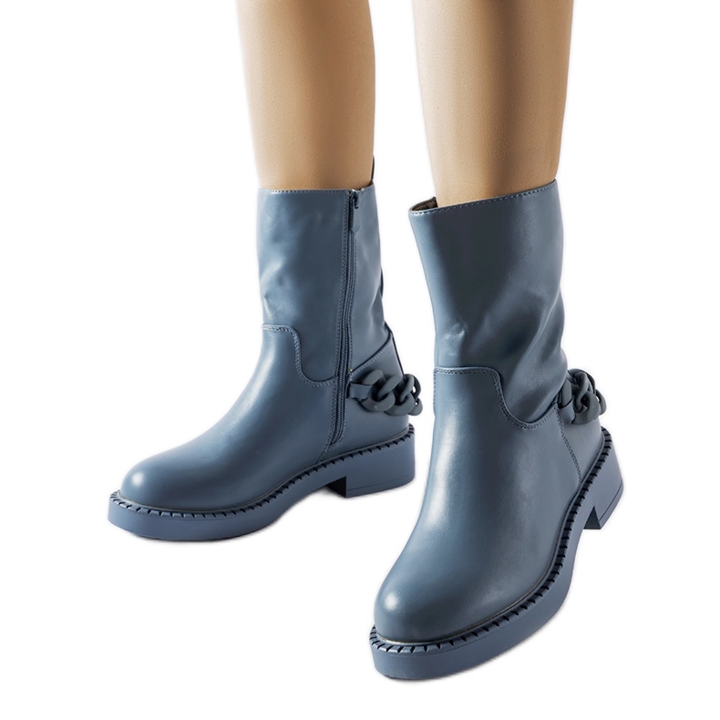 Inna Blå isolerade stövlar med kedja Linera