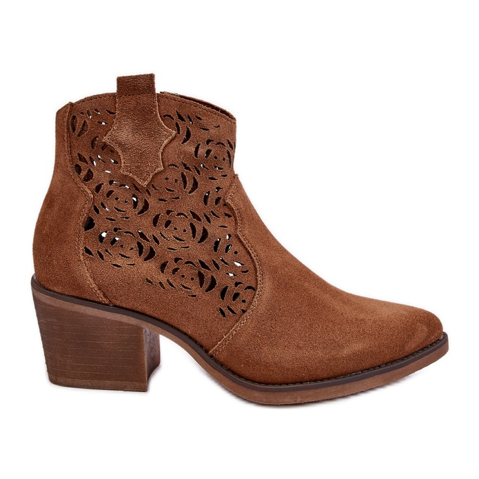 S.Barski Mocka Openwork Cowboystövlar D&amp;A SN622-21 Camel brun