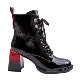 S.Barski Ankelstövlar i lack D&amp;A MR870-06 Svart
