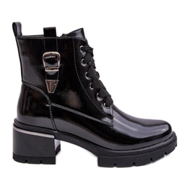 S.Barski Lackstövlar för kvinnor D&amp;A MR870-97 Svart