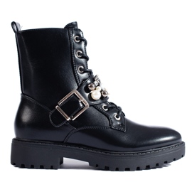 Svarta dambaggies med Shelovet-pärlor