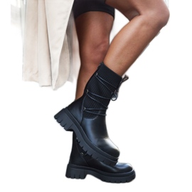 Inna Eliot svarta ankelstövlar med knytband