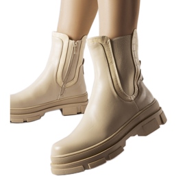 Beige sneakers med massiv Torin-sula grön