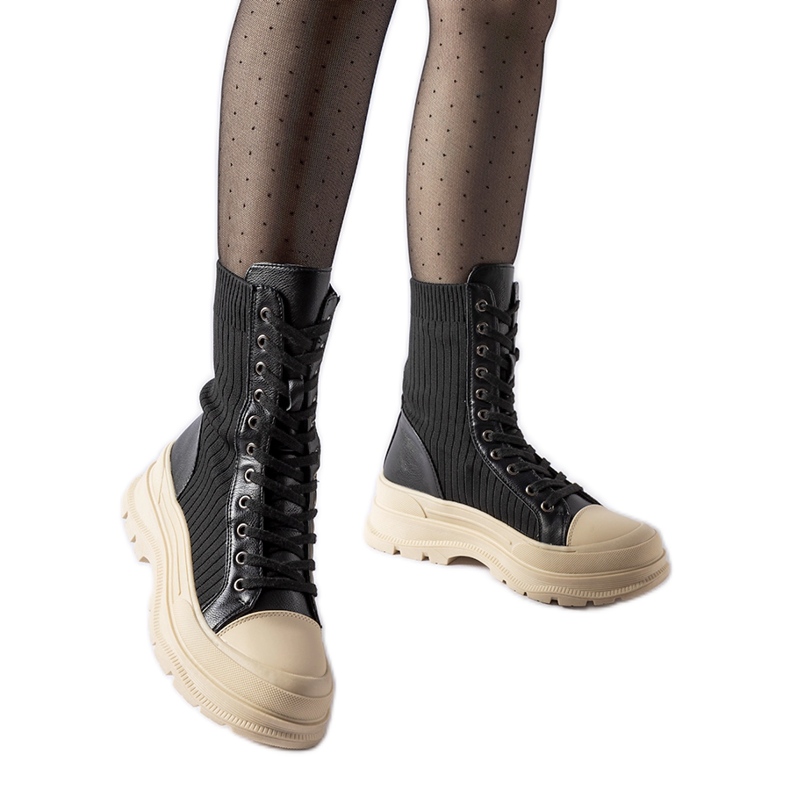 Svarta strumpor med lätt Vitto-sula