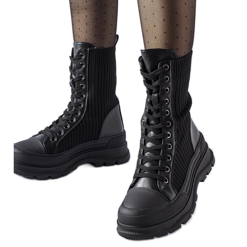 Svarta strumpor med tjock Vitto-sula