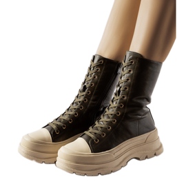 Giselda mörkgröna skor med tjock sula