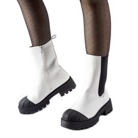 Vita klassiska isolerade Porcigatone stövlar