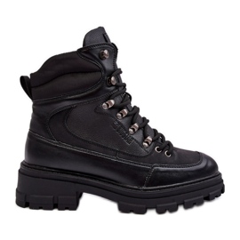 Damisolerade ankelstövlar med snörning Svart Big Star MM274663