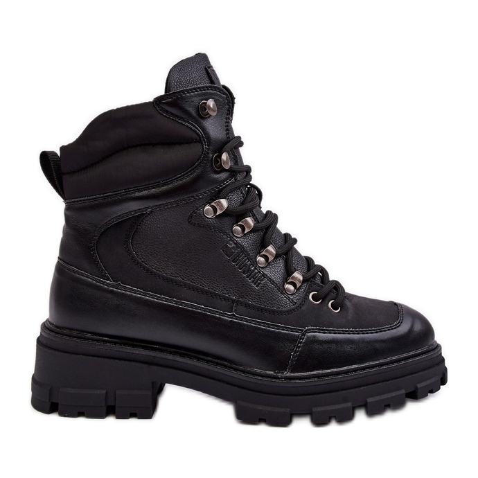 Damisolerade ankelstövlar med snörning Svart Big Star MM274663