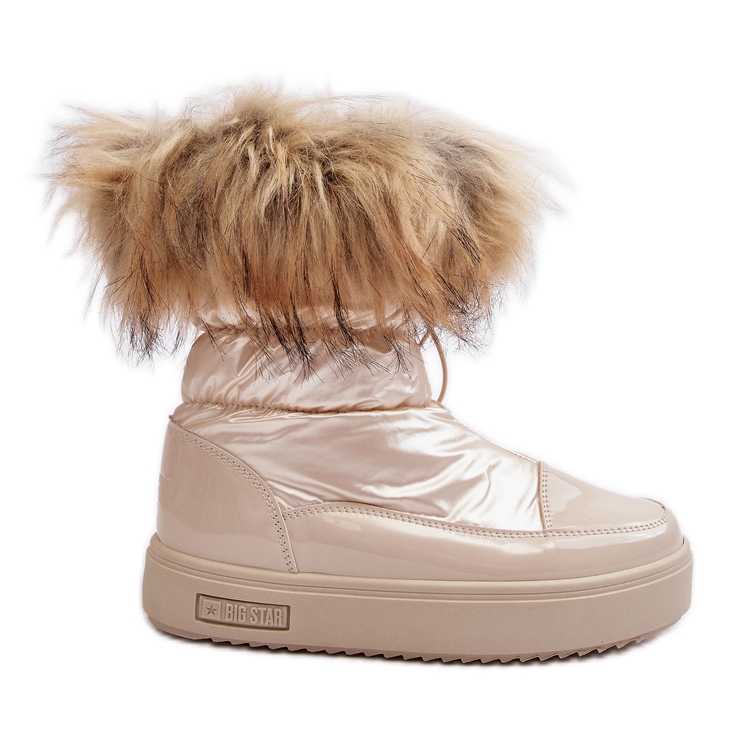 Snöskor för kvinnor med päls Beige Big Star MM274380