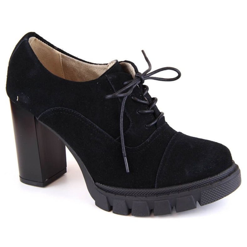 Filippo W PAW473A svarta läderskor med hög klack och plattform