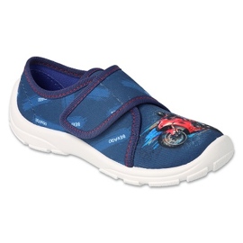 Befado barntofflor 974Y533 blå med motorcykel