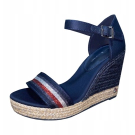 Tommy Hilfiger Grosgrain High Wedge Sandal FW0FW05254 blå