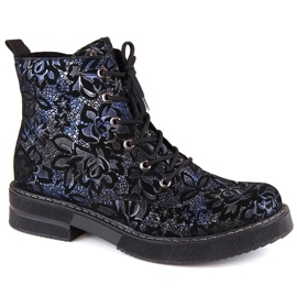 Bekväma damstövlar i läder, isolerade, flerfärgade, Rieker 72010-14 mångfärgad