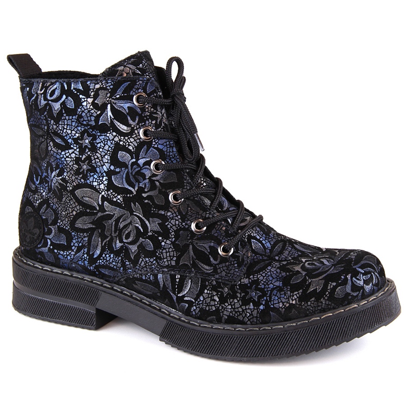 Bekväma damstövlar i läder, isolerade, flerfärgade, Rieker 72010-14 mångfärgad