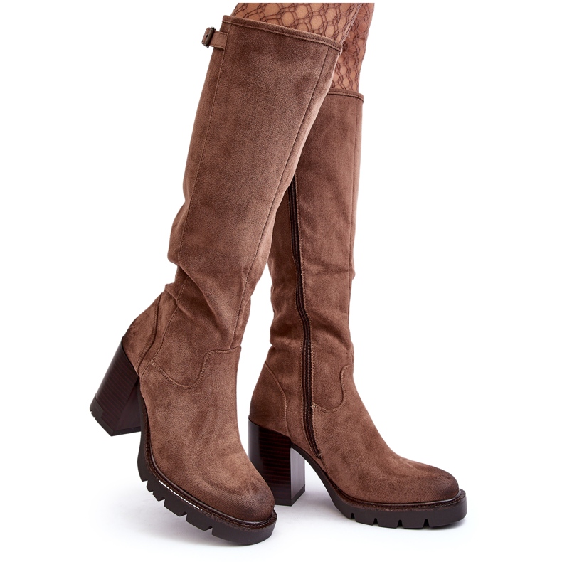 Vinceza Mörkbeige isolerade högklackade stövlar för kvinnor från Alzeta