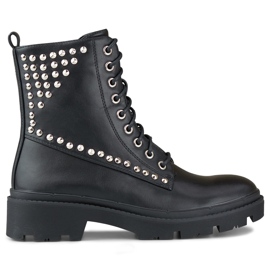 Kvinnors stenarbetare gjorda av ekoläder svart