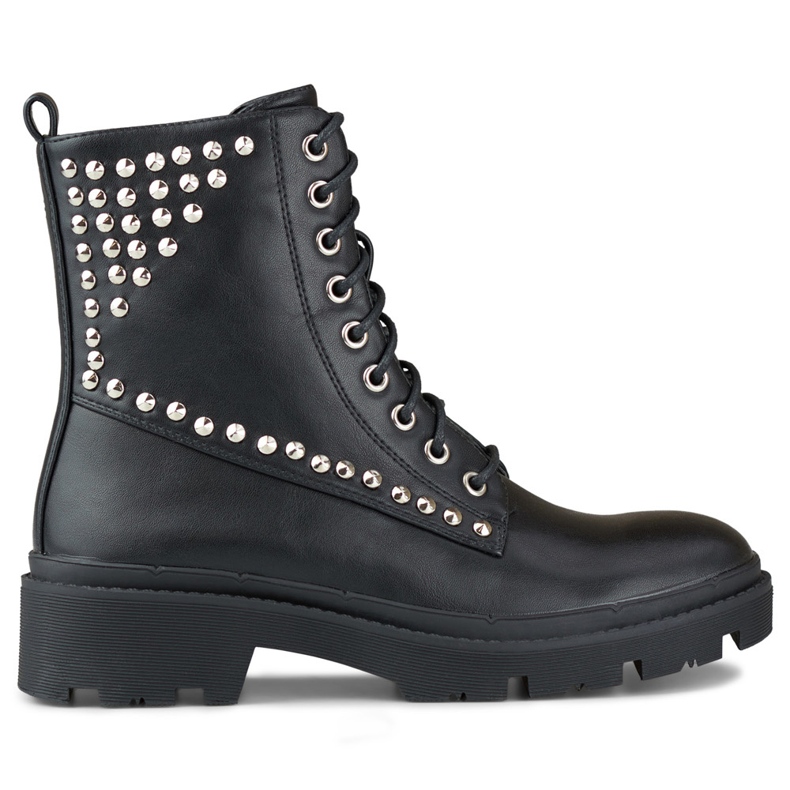 Kvinnors stenarbetare gjorda av ekoläder svart