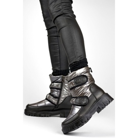 Laila varma snökängor för kvinnor med kardborreband svart