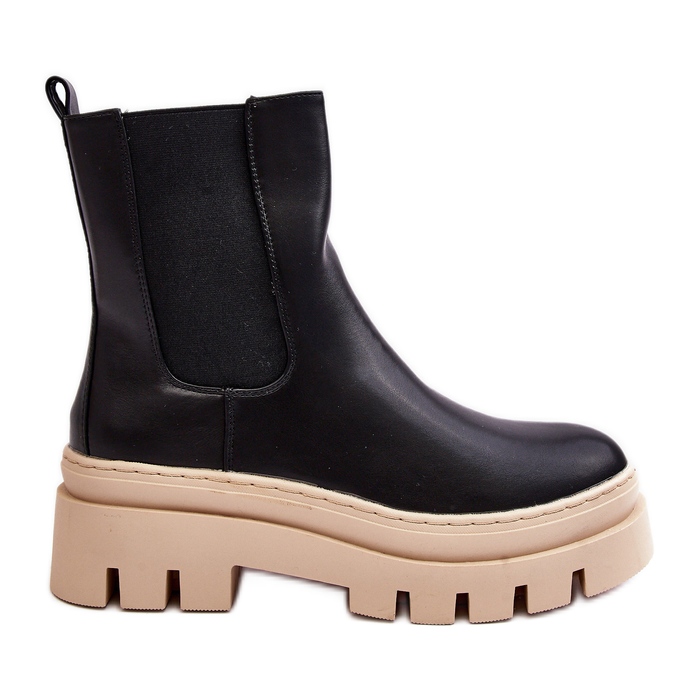 Vinceza Arbetarstövlar för kvinnor svart och beige Loretta